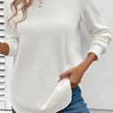 Gossamer Pink Small Allison Waffle Long Sleeve Top