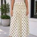 Beige Stripe Large Allisyn High Waist Long Skirt