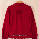  Alma Contrasted Trim Textured Blouse
