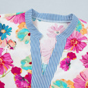  Alma Sleeve Striped Trim Blouse
