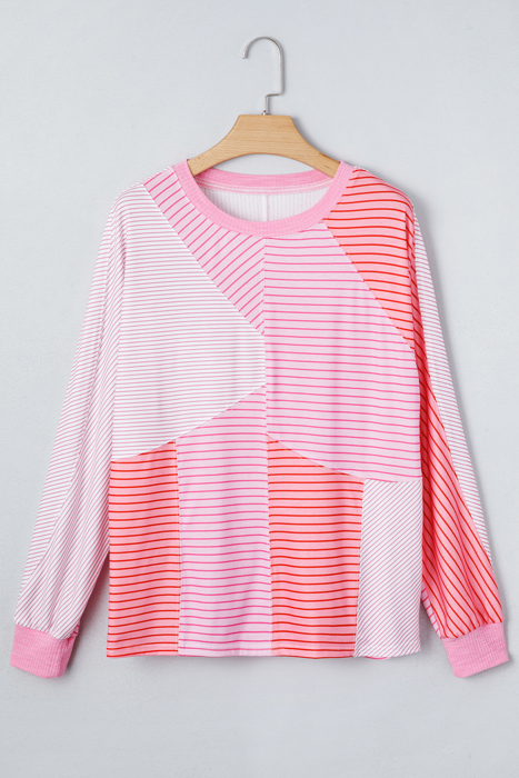 Alondra Exposed Seam Casual Long Sleeve Top