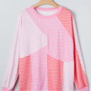 Sachet Pink Large Alondra Exposed Seam Casual Long Sleeve Top
