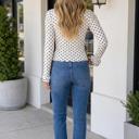  Alondrah Lettuce Trim Long Sleeve Top