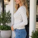  Alondrah Lettuce Trim Long Sleeve Top