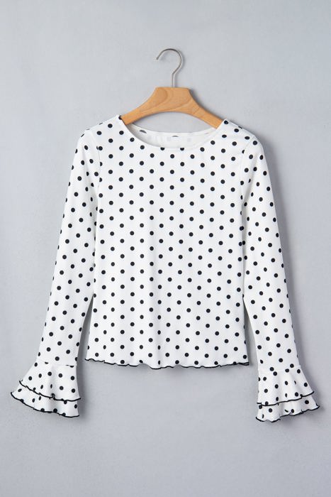 Alondrah Lettuce Trim Long Sleeve Top