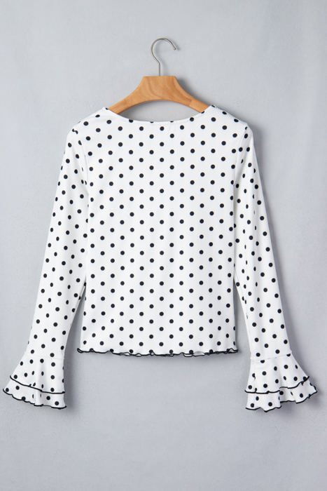 Alondrah Lettuce Trim Long Sleeve Top