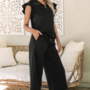  Alyssa Textured Flutter Sleeve Top