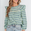 Green XL Amalia Long Sleeve Blouse Long Sleeve Top