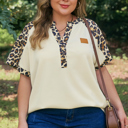Beige 3X Amari Contrast Patchwork Polo PLUS Tee