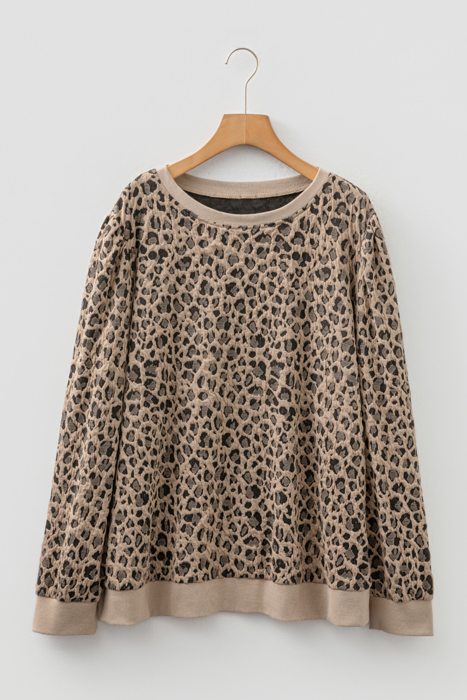 Amaya Textured Ribbed Trim Long Sleeve PLUS Top