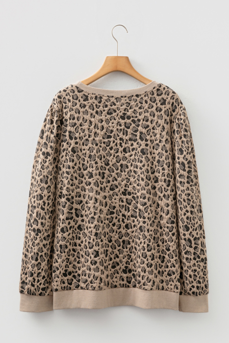 Amaya Textured Ribbed Trim Long Sleeve PLUS Top
