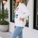 Ameleya Letter Pattern Mock Sweatshirt