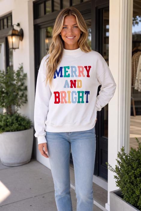 Ameleya Letter Pattern Mock Sweatshirt