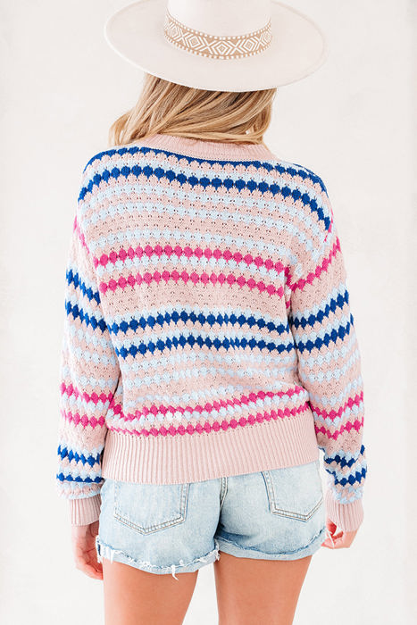 Amelia Patterned Drop Shoulder Sweater