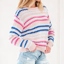  Amelia Patterned Drop Shoulder Sweater
