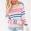  Amelia Patterned Drop Shoulder Sweater