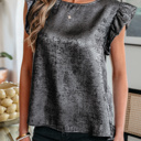  Amelia Ruffle Trim Sleeveless Top