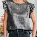  Amelia Ruffle Trim Sleeveless Top