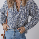  Amelie Notched Puff Sleeve Blouse