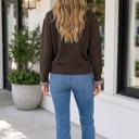  Ami Ruffle Trim Patchwork Sweater