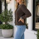 Ami Ruffle Trim Patchwork Sweater