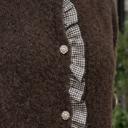  Ami Ruffle Trim Patchwork Sweater