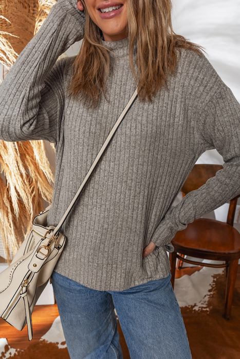 Amira High Knitted Pullover Top