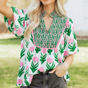 Multicolour Small Amiri Sleeve Contrast Bordered Blouse
