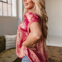  Amoura Metallic Sheen Buttoned Top