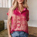  Amoura Metallic Sheen Buttoned Top
