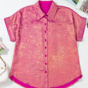  Amoura Metallic Sheen Buttoned Top