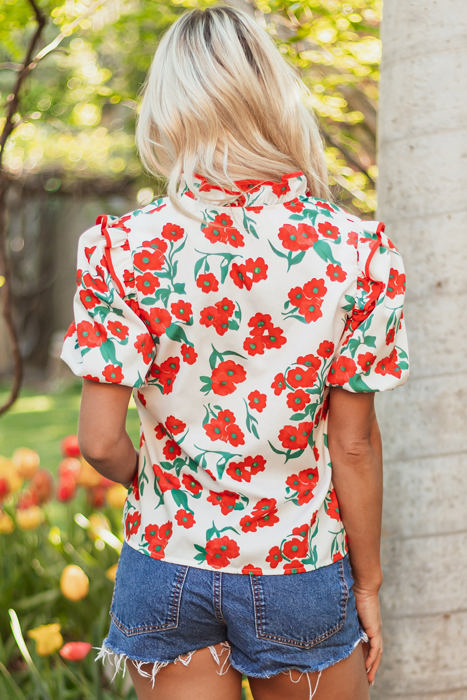 Amyra Floral  Puff Sleeve Blouse