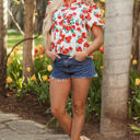  Amyra Floral  Puff Sleeve Blouse