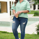  Anaya Collar Short Sleeve PLUS Blouse