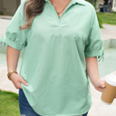  Anaya Collar Short Sleeve PLUS Blouse