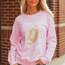 Pink Medium Andi Rugby Print Casual Sweatshirt