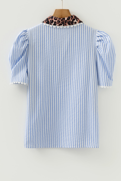 Andie Sleeve Patchwork Collar Blouse