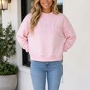 Pink Small Andrea Shift Pullover Sweatshirt Long Sleeve Top