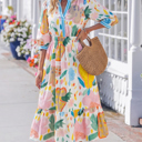  Angel Striped Trim Midi Dress
