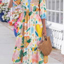  Angel Striped Trim Midi Dress