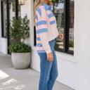  Angela Patchwork Polo Collar Long Sleeve Top