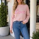 Pink Large Angelinna Graphic Baggy Sweater