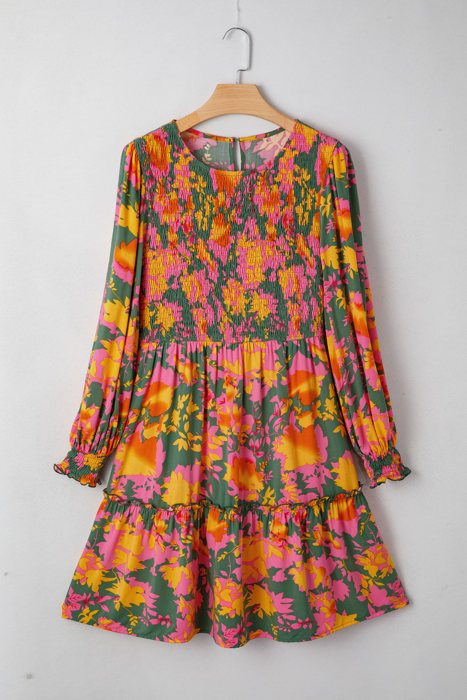 Anna Smocked Ruffled Mini Dress