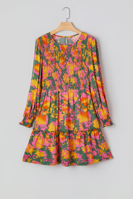 Anna Smocked Ruffled Mini Dress