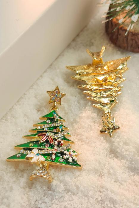 Anne Star Christmas Tree Earrings