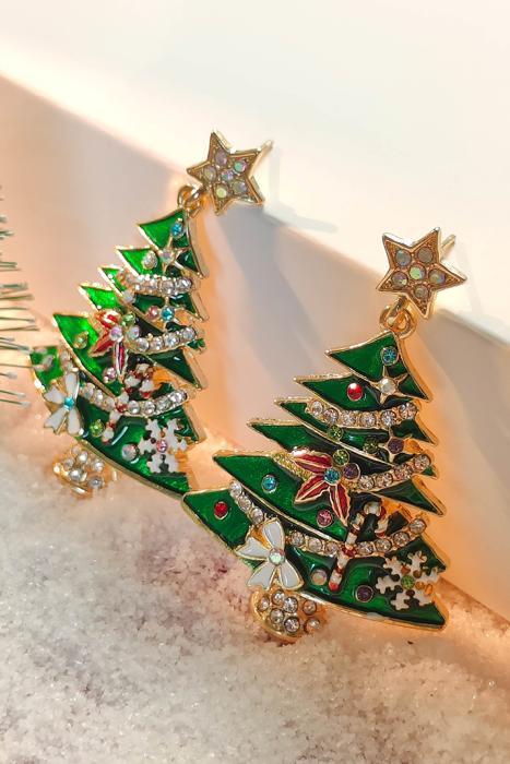 Anne Star Christmas Tree Earrings