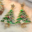 Bright Green Anne Star Christmas Tree Earrings