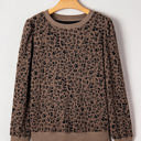 Brown Small Annie Ribbed Trim Leopard Top