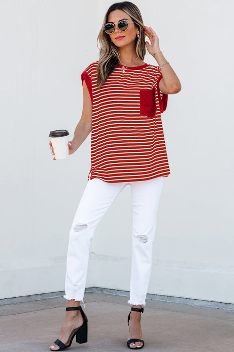 Annika Stripe Round Neck Tank Top