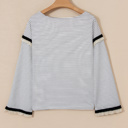  Anya Ruffle Trim Loose Long Sleeve Top